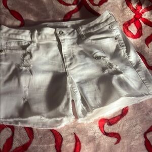 Arizona Jean Company White Jean Shorts Distressed Style